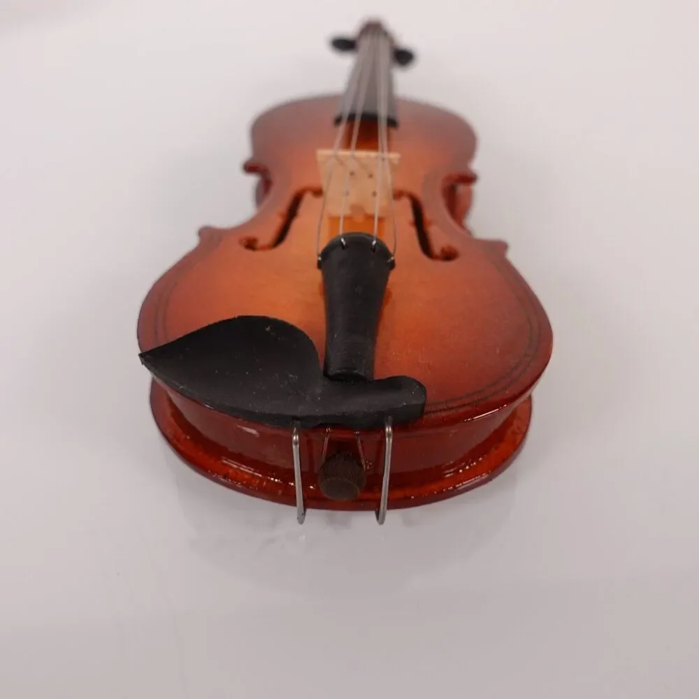 Vintage Wooden Miniature Cello Violin Musical Instrument with Case and Bow 6”